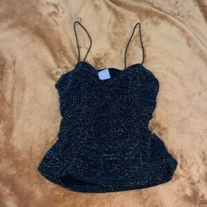 Sparkly black tank top. xs